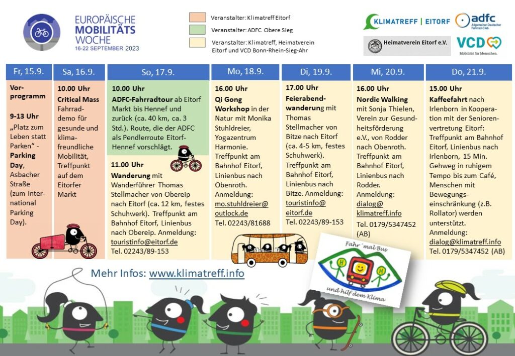 Programm zur Mobilitätswoche 2023 in Eitorf