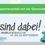 Banner mit radelnden Figuren und der Aufschrift: "Klimainitiative Windeck in Zusammenarbeit mit der Gemeinde Windeck und dem ADFC, Wir sind dabei! Europäisceh Mobilitätswoche 2023 vom 16. - 22. September."