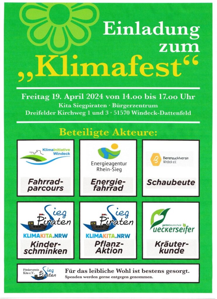 Plakat für das Klimafest am 19. April 2024